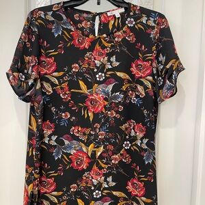 Floral Black Blouse